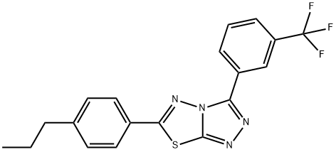 6-(4-propylphenyl)-3-[3-(trifluoromethyl)phenyl][1,2,4]triazolo[3,4-b][1,3,4]thiadiazole Struktur