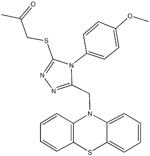 1-{[4-(4-methoxyphenyl)-5-(10H-phenothiazin-10-ylmethyl)-4H-1,2,4-triazol-3-yl]sulfanyl}acetone Struktur