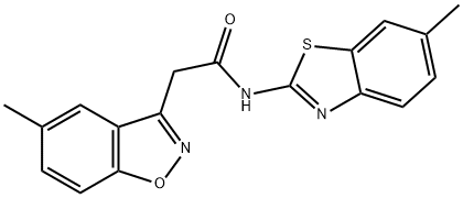 2-(5-methyl-1,2-benzisoxazol-3-yl)-N-(6-methyl-1,3-benzothiazol-2-yl)acetamide Struktur