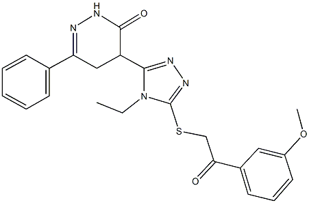 4-(4-ethyl-5-{[2-(3-methoxyphenyl)-2-oxoethyl]sulfanyl}-4H-1,2,4-triazol-3-yl)-6-phenyl-4,5-dihydro-3(2H)-pyridazinone Struktur