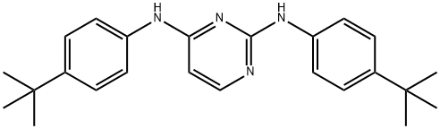 N-[2-(4-tert-butylanilino)-4-pyrimidinyl]-N-(4-tert-butylphenyl)amine Struktur