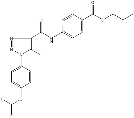 propyl 4-[({1-[4-(difluoromethoxy)phenyl]-5-methyl-1H-1,2,3-triazol-4-yl}carbonyl)amino]benzoate Struktur