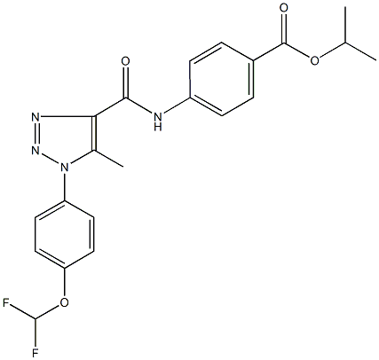 isopropyl 4-[({1-[4-(difluoromethoxy)phenyl]-5-methyl-1H-1,2,3-triazol-4-yl}carbonyl)amino]benzoate Struktur