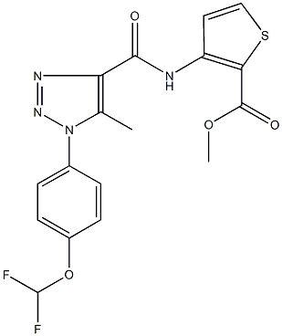 methyl 3-[({1-[4-(difluoromethoxy)phenyl]-5-methyl-1H-1,2,3-triazol-4-yl}carbonyl)amino]-2-thiophenecarboxylate Struktur