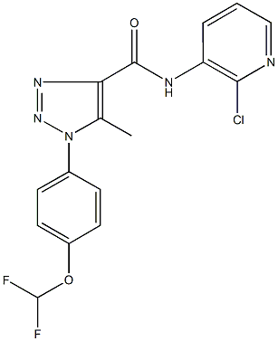 N-(2-chloro-3-pyridinyl)-1-[4-(difluoromethoxy)phenyl]-5-methyl-1H-1,2,3-triazole-4-carboxamide Struktur