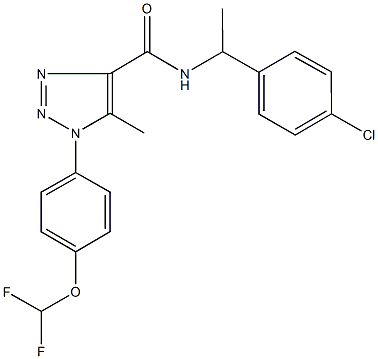 N-[1-(4-chlorophenyl)ethyl]-1-[4-(difluoromethoxy)phenyl]-5-methyl-1H-1,2,3-triazole-4-carboxamide Struktur