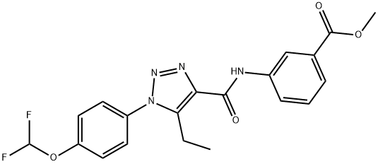 methyl 3-[({1-[4-(difluoromethoxy)phenyl]-5-ethyl-1H-1,2,3-triazol-4-yl}carbonyl)amino]benzoate Struktur