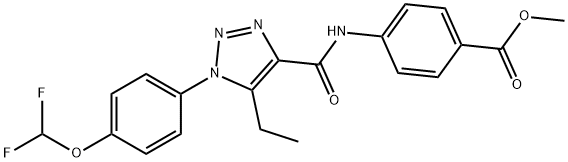 methyl 4-[({1-[4-(difluoromethoxy)phenyl]-5-ethyl-1H-1,2,3-triazol-4-yl}carbonyl)amino]benzoate Struktur