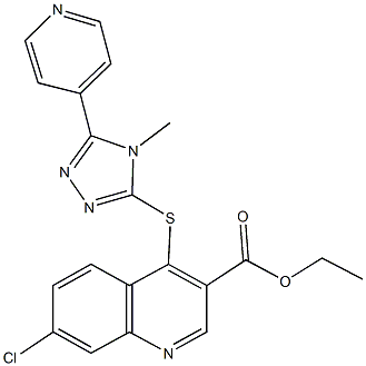 ethyl 7-chloro-4-{[4-methyl-5-(4-pyridinyl)-4H-1,2,4-triazol-3-yl]sulfanyl}-3-quinolinecarboxylate Struktur