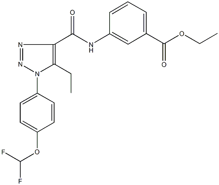 ethyl 3-[({1-[4-(difluoromethoxy)phenyl]-5-ethyl-1H-1,2,3-triazol-4-yl}carbonyl)amino]benzoate Struktur