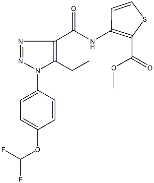 methyl 3-[({1-[4-(difluoromethoxy)phenyl]-5-ethyl-1H-1,2,3-triazol-4-yl}carbonyl)amino]-2-thiophenecarboxylate Struktur