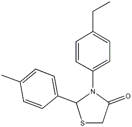 3-(4-ethylphenyl)-2-(4-methylphenyl)-1,3-thiazolidin-4-one Struktur