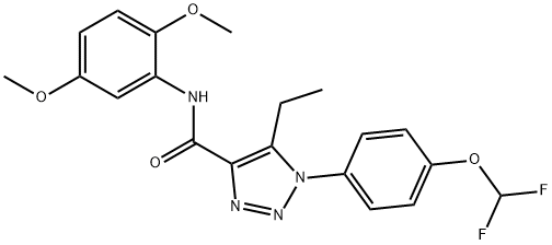 1-[4-(difluoromethoxy)phenyl]-N-(2,5-dimethoxyphenyl)-5-ethyl-1H-1,2,3-triazole-4-carboxamide Struktur