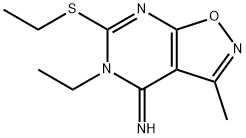 5-ethyl-6-(ethylsulfanyl)-3-methylisoxazolo[5,4-d]pyrimidin-4(5H)-imine Struktur