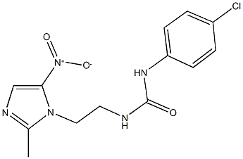 N-(4-chlorophenyl)-N'-(2-{5-nitro-2-methyl-1H-imidazol-1-yl}ethyl)urea Struktur