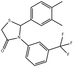 2-(3,4-dimethylphenyl)-3-[3-(trifluoromethyl)phenyl]-1,3-thiazolidin-4-one Struktur