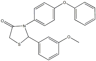 2-(3-methoxyphenyl)-3-(4-phenoxyphenyl)-1,3-thiazolidin-4-one Struktur