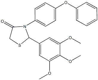 3-(4-phenoxyphenyl)-2-(3,4,5-trimethoxyphenyl)-1,3-thiazolidin-4-one Struktur