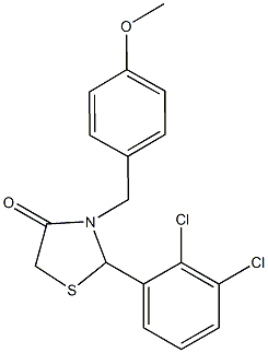 2-(2,3-dichlorophenyl)-3-(4-methoxybenzyl)-1,3-thiazolidin-4-one Struktur