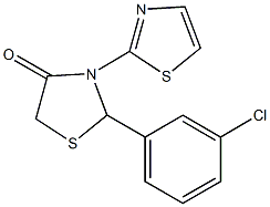 2-(3-chlorophenyl)-3-(1,3-thiazol-2-yl)-1,3-thiazolidin-4-one Struktur