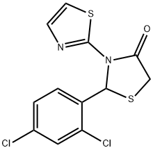 2-(2,4-dichlorophenyl)-3-(1,3-thiazol-2-yl)-1,3-thiazolidin-4-one Struktur