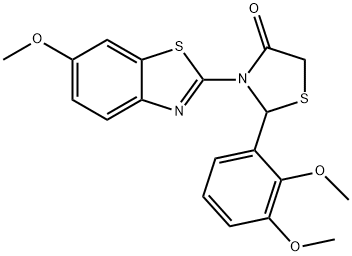 2-(2,3-dimethoxyphenyl)-3-(6-methoxy-1,3-benzothiazol-2-yl)-1,3-thiazolidin-4-one Struktur