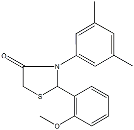 3-(3,5-dimethylphenyl)-2-(2-methoxyphenyl)-1,3-thiazolidin-4-one Struktur