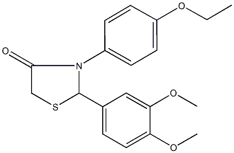 2-(3,4-dimethoxyphenyl)-3-(4-ethoxyphenyl)-1,3-thiazolidin-4-one Struktur