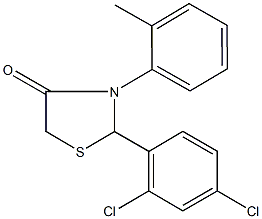 2-(2,4-dichlorophenyl)-3-(2-methylphenyl)-1,3-thiazolidin-4-one Struktur