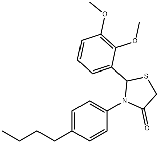 3-(4-butylphenyl)-2-(2,3-dimethoxyphenyl)-1,3-thiazolidin-4-one Struktur