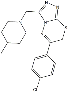 6-(4-chlorophenyl)-3-[(4-methyl-1-piperidinyl)methyl]-7H-[1,2,4]triazolo[3,4-b][1,3,4]thiadiazine Struktur