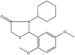 3-cyclohexyl-2-(2,5-dimethoxyphenyl)-1,3-thiazolidin-4-one Struktur