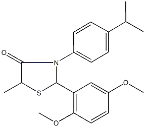 2-(2,5-dimethoxyphenyl)-3-(4-isopropylphenyl)-5-methyl-1,3-thiazolidin-4-one Struktur