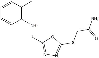 2-{[5-(2-toluidinomethyl)-1,3,4-oxadiazol-2-yl]sulfanyl}acetamide Struktur