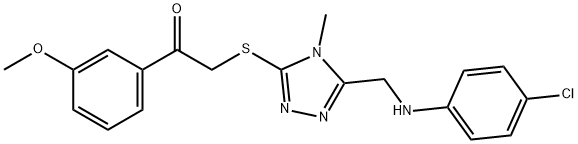 2-({5-[(4-chloroanilino)methyl]-4-methyl-4H-1,2,4-triazol-3-yl}sulfanyl)-1-(3-methoxyphenyl)ethanone Struktur