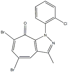 5,7-dibromo-1-(2-chlorophenyl)-3-methylcyclohepta[c]pyrazol-8(1H)-one Struktur