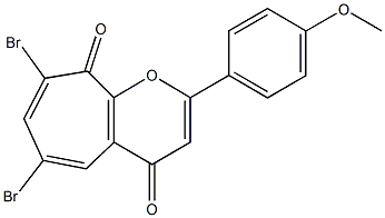 6,8-dibromo-2-(4-methoxyphenyl)cyclohepta[b]pyran-4,9-dione Struktur