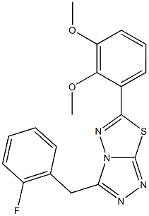 6-(2,3-dimethoxyphenyl)-3-(2-fluorobenzyl)[1,2,4]triazolo[3,4-b][1,3,4]thiadiazole Struktur