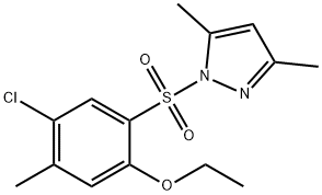 4-chloro-2-[(3,5-dimethyl-1H-pyrazol-1-yl)sulfonyl]-5-methylphenyl ethyl ether Struktur