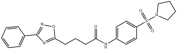 4-(3-phenyl-1,2,4-oxadiazol-5-yl)-N-[4-(1-pyrrolidinylsulfonyl)phenyl]butanamide Struktur