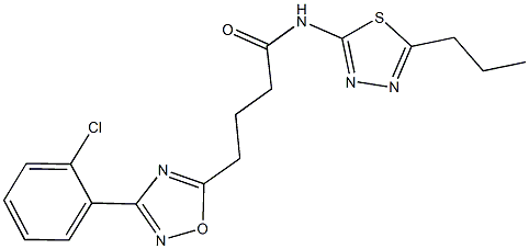 4-[3-(2-chlorophenyl)-1,2,4-oxadiazol-5-yl]-N-(5-propyl-1,3,4-thiadiazol-2-yl)butanamide Struktur