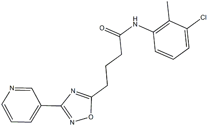 N-(3-chloro-2-methylphenyl)-4-[3-(3-pyridinyl)-1,2,4-oxadiazol-5-yl]butanamide Struktur