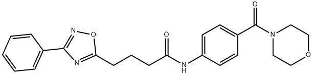 N-[4-(4-morpholinylcarbonyl)phenyl]-4-(3-phenyl-1,2,4-oxadiazol-5-yl)butanamide Struktur