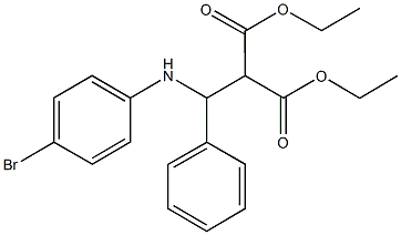 diethyl 2-[(4-bromoanilino)(phenyl)methyl]malonate Struktur