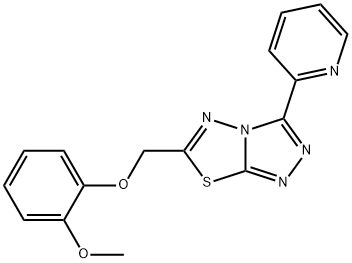 6-[(2-methoxyphenoxy)methyl]-3-(2-pyridinyl)[1,2,4]triazolo[3,4-b][1,3,4]thiadiazole Struktur