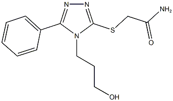 2-{[4-(3-hydroxypropyl)-5-phenyl-4H-1,2,4-triazol-3-yl]sulfanyl}acetamide Struktur