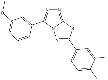 3-[6-(3,4-dimethylphenyl)[1,2,4]triazolo[3,4-b][1,3,4]thiadiazol-3-yl]phenyl methyl ether Struktur