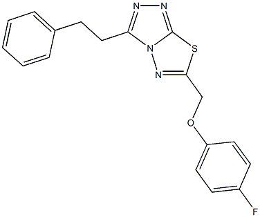 6-[(4-fluorophenoxy)methyl]-3-(2-phenylethyl)[1,2,4]triazolo[3,4-b][1,3,4]thiadiazole Struktur