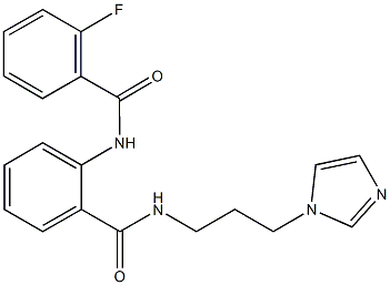 2-[(2-fluorobenzoyl)amino]-N-[3-(1H-imidazol-1-yl)propyl]benzamide Struktur