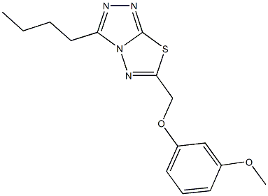 3-butyl-6-[(3-methoxyphenoxy)methyl][1,2,4]triazolo[3,4-b][1,3,4]thiadiazole Struktur